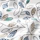 GOTS Katoenjersey Abstracte bladerranken – ecru/blauw,  thumbnail number 2