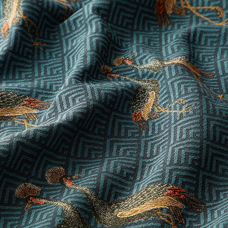 Jacquard gobelin Pauwen – petroleum,  image number 2