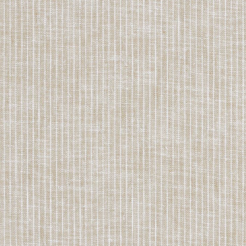 Linnen-katoen-mix Smalle strepen – licht taupe/wit,  image number 1