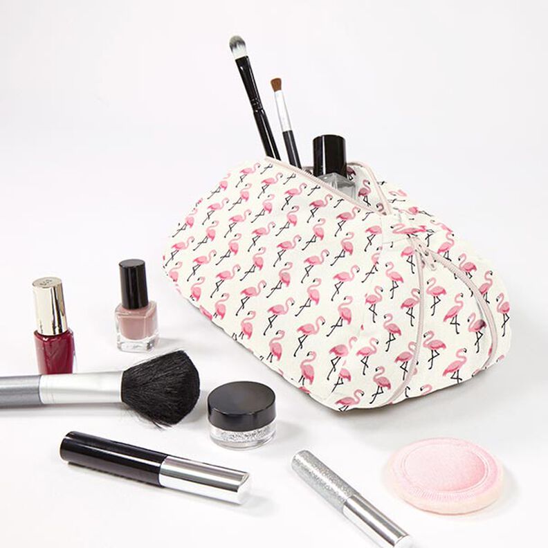 Gecoate katoen flamingo – ecru,  image number 6