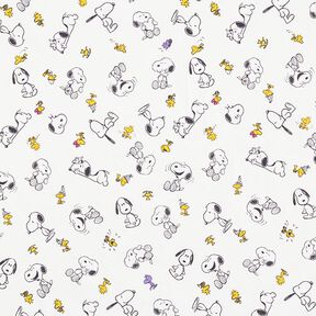 Katoenpopeline licentiestof Snoopy & Woodstock | Peanuts ™ – wit, 