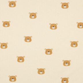 GOTS Katoenjersey Beren | Poppy Fabrics – ecru/lichtbruin, 