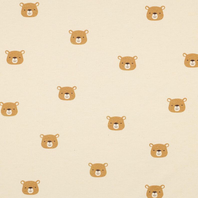 GOTS Katoenjersey Beren | Poppy Fabrics – ecru/lichtbruin, image number 1