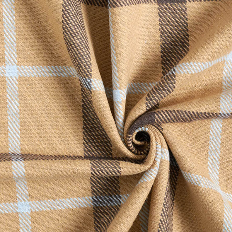Mantelstof katoenmix grote ruit – beige,  image number 3