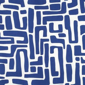 Gecoate katoen abstract – koningsblauw/ecru, 