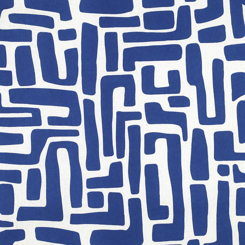 Gecoate katoen abstract – koningsblauw/ecru,  image number 1