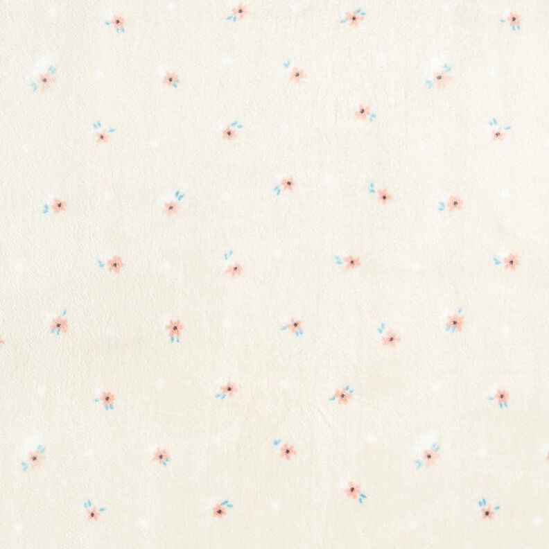 Gezellige fleece kleine bloempjes – lichtbeige/zalm, image number 1