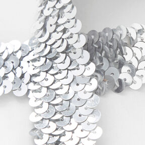 Elastisch paillettenband [30 mm] – zilver, 