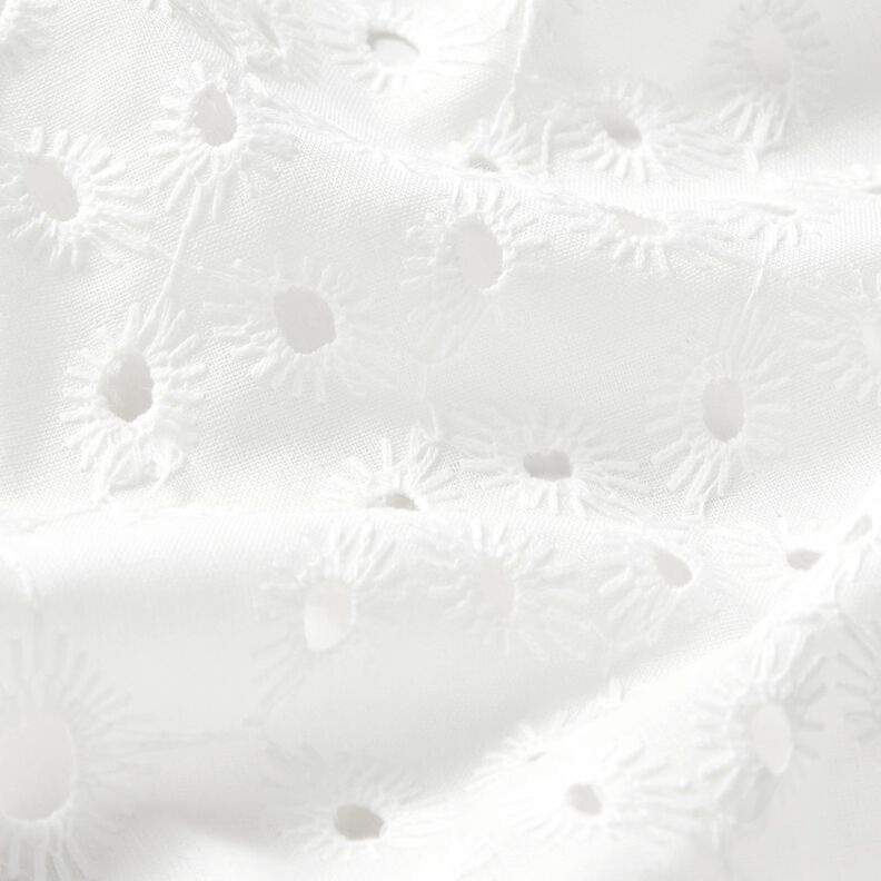 Katoenen stof met los geborduurde ornamenten – wit,  image number 2