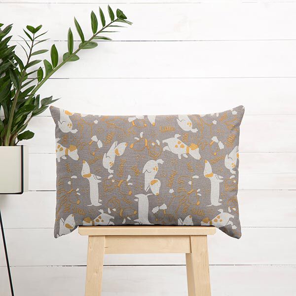 Decostof Canvas speelse honden – greige/currygeel, image number 5