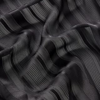 Chiffon met satijnen strepen en glitter – zwart, 