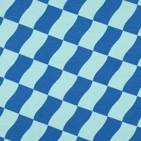 Softsweat golvende ruit| Poppy Fabrics – koningsblauw/ijsblauw, 