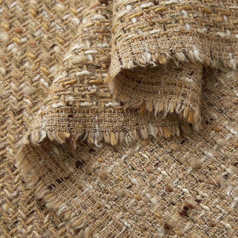Mantelstof scheerwolmix melange – donkerbeige,  image number 3