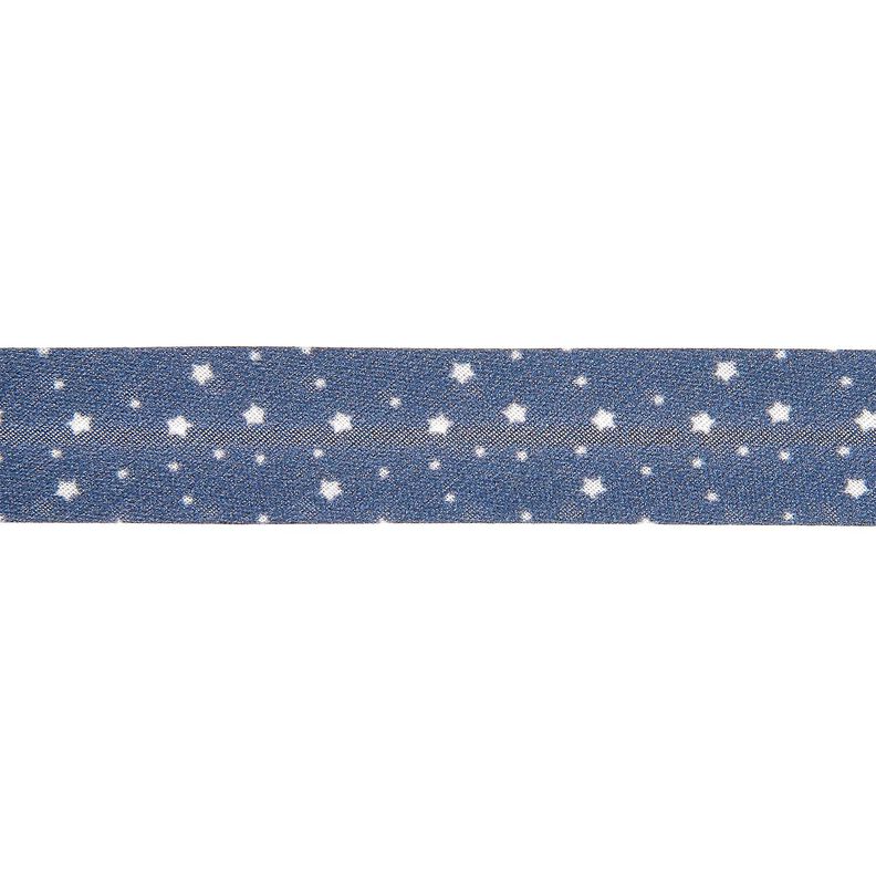 Biasband Sterren Biologische katoen [20 mm] – marineblauw,  image number 1