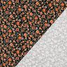 GOTS Katoenjersey Herfstbloemen Digitaal printen – zwart/perzik sinaasappel,  thumbnail number 3