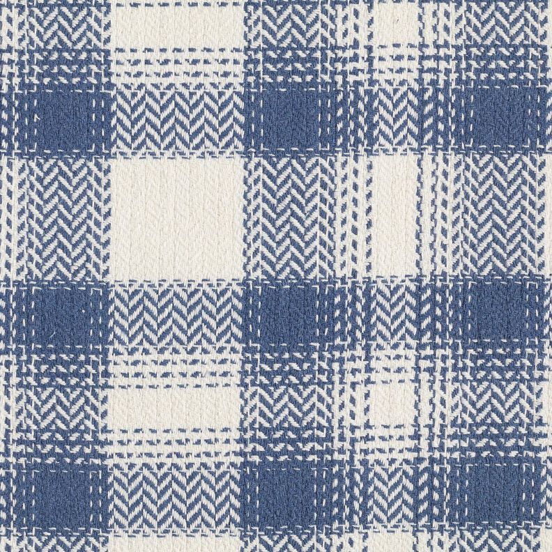 Mantelstof Katoenmix geruit – blauwgrijs/ivoor,  image number 1