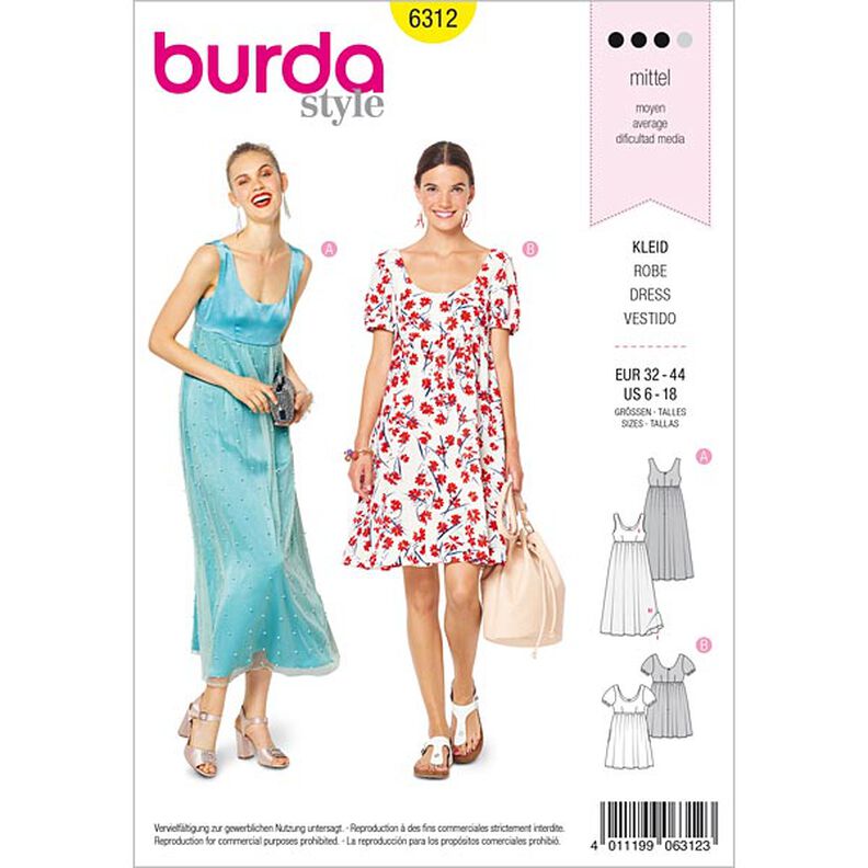 Jurk, Burda 6312 | 32 - 44,  image number 1