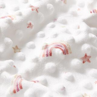 Gezellige fleece reliëfpunten Regenboog – wit, 