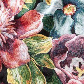 Decostof Gobelin Bloesems – zwart/groen, 