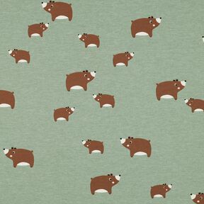 Katoenjersey Beren | Poppy Fabrics – riet/kastanjebruin, 