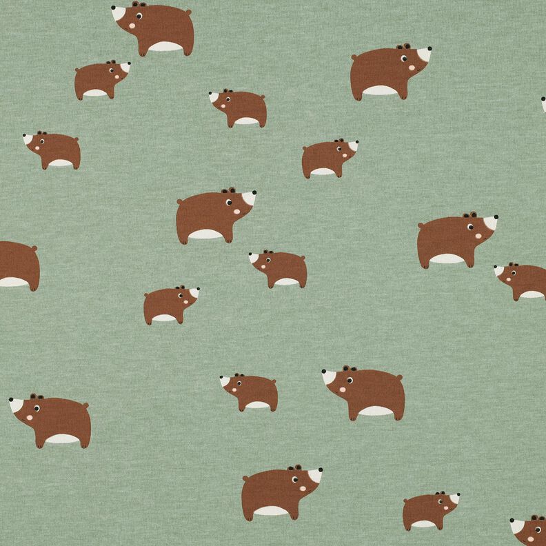 Katoenjersey Beren | Poppy Fabrics – riet/kastanjebruin,  image number 1