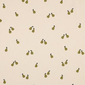 GOTS Katoenjersey Peren | Poppy Fabrics – lichtbeige/lichtolijf, 