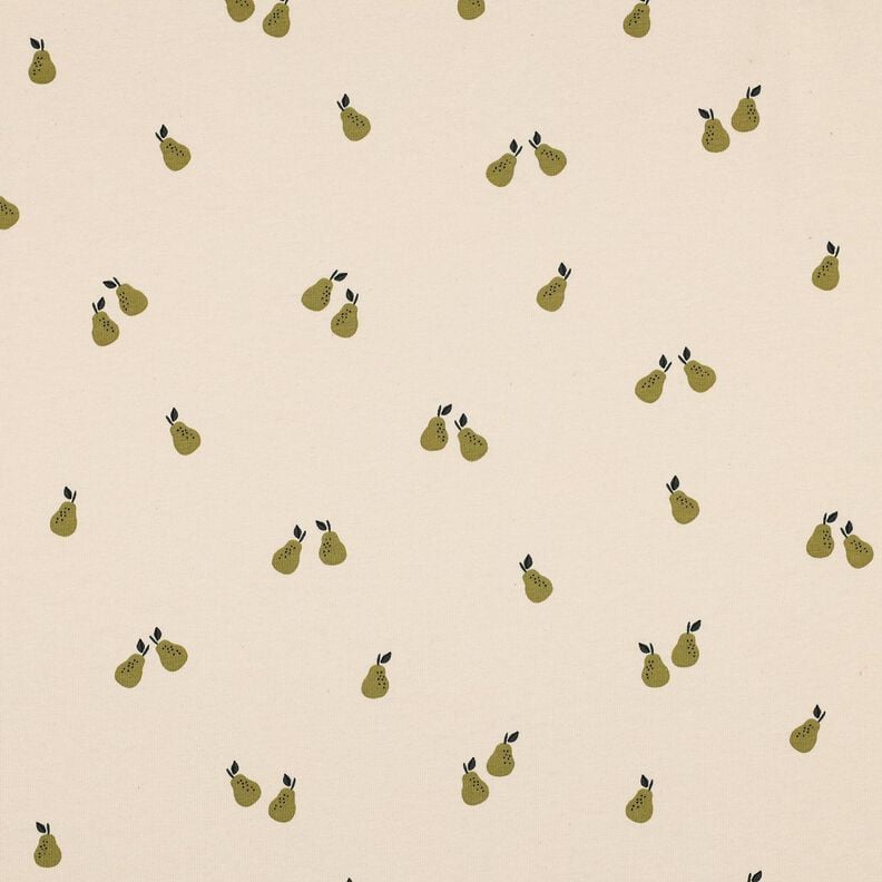 GOTS Katoenjersey Peren | Poppy Fabrics – lichtbeige/lichtolijf,  image number 1