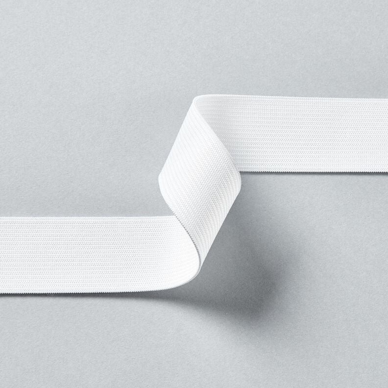Gladde elastiekband [3 m | 30 mm] – wit,  image number 2