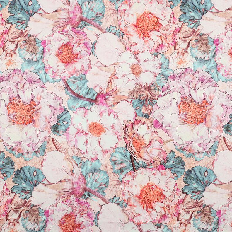 Katoensatijn Japanese Anamone | Nerida Hansen – pastelviolet/aquablauw,  image number 1