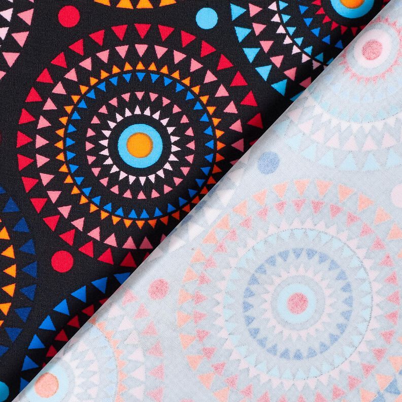 Badpakstof Mandala – zwart blauw/vuurrood,  image number 4