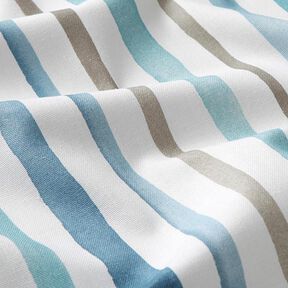 Decostof half panama aquarellen strepen – wit/blauw, 
