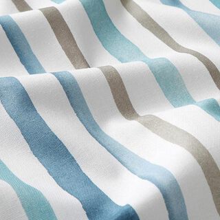 Decostof half panama aquarellen strepen – wit/blauw, 