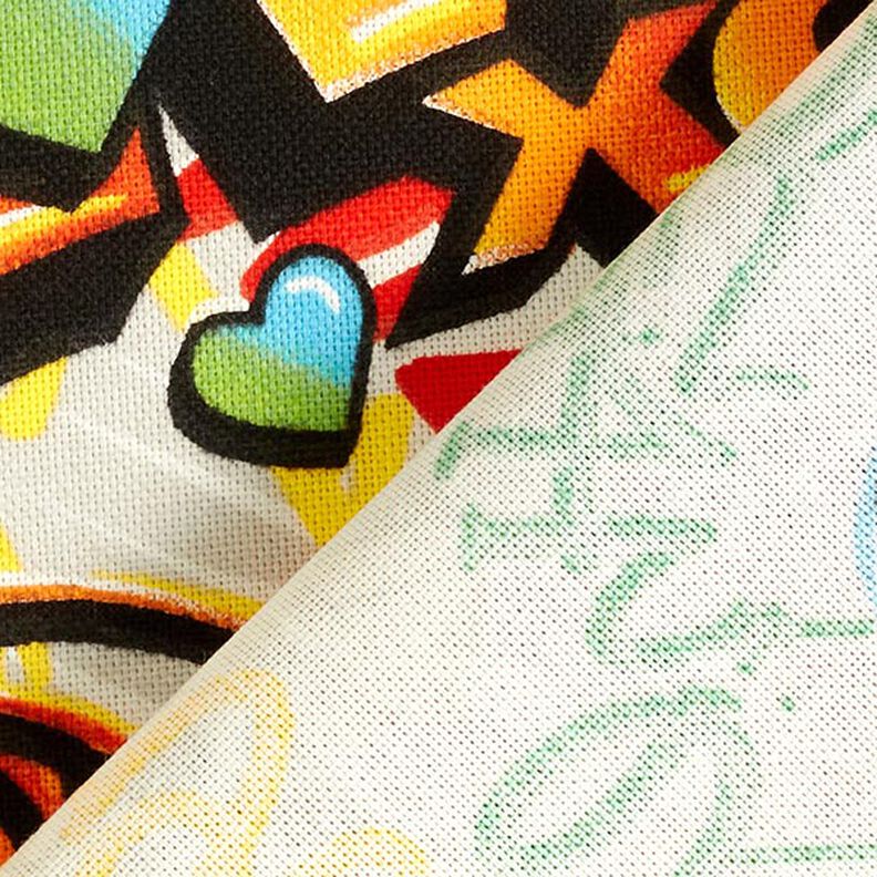 Decostof Half panama Graffiti – zilvergrijs,  image number 3