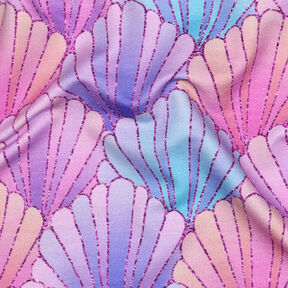French Terry sommersweat Schelpen Digitaal printen | by Poppy – lavendel/blauwlila, 