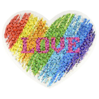 Applicatie pailletten love  – kleurenmix, 