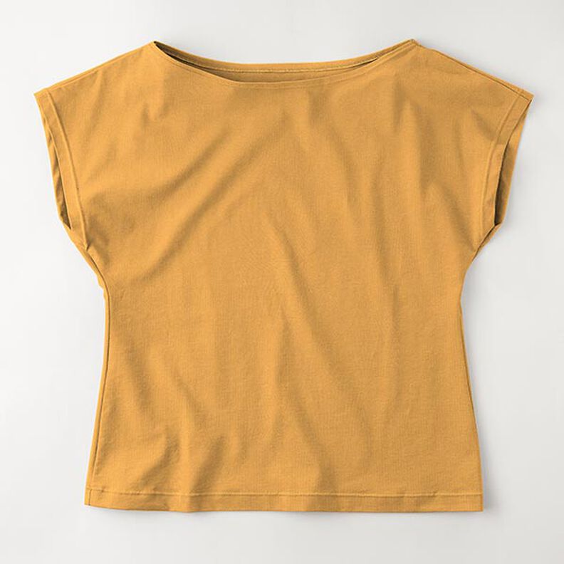 Katoenjersey medium effen – currygeel,  image number 8
