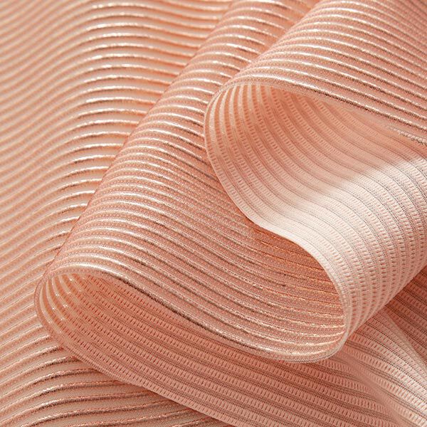Organza Lurex Streifen – zalm/roségoud, image number 3