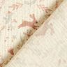 Mousseline/dubbel gehaakte stoffen Vogel en konijn in de bloementuin – ecru,  thumbnail number 4