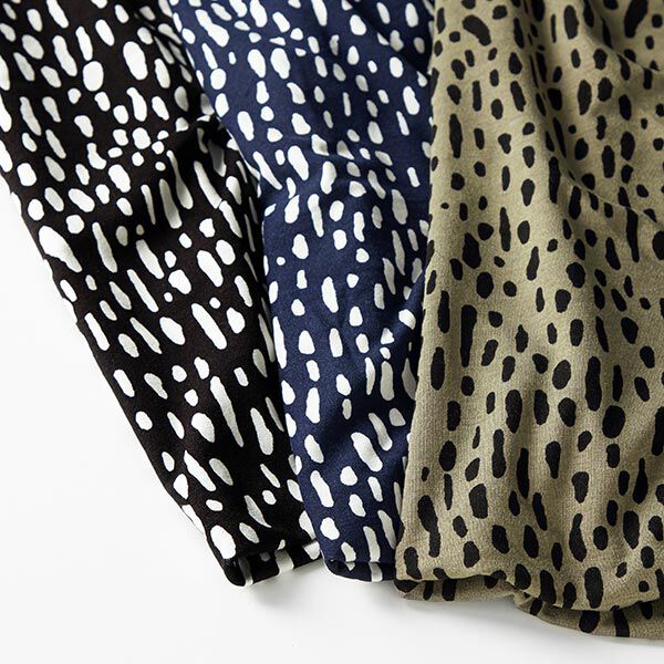 Viscose jersey druppels – zwart/wit, image number 5