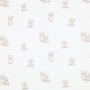 GOTS Mousseline/dubbel gehaakte stoffen Vriendelijke beren Digitaal printen | Poppy Fabrics –, 
