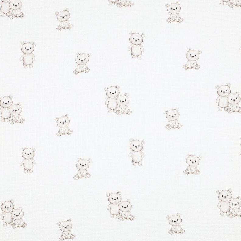 GOTS Mousseline/dubbel gehaakte stoffen Vriendelijke beren Digitaal printen | Poppy Fabrics –,  image number 1