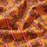 Katoenen stof Cretonne Bloemen op strepen – currygeel/purper,  thumbnail number 2