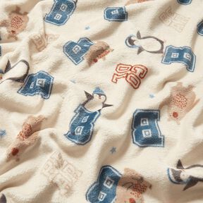 Gezellige fleece Collegejas – lichtbeige/blauw, 