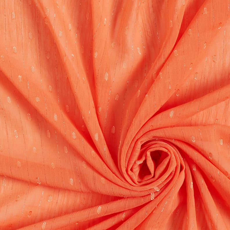 Chiffon dobby metallic krijtstreep – perzik sinaasappel/zilver metallic,  image number 3