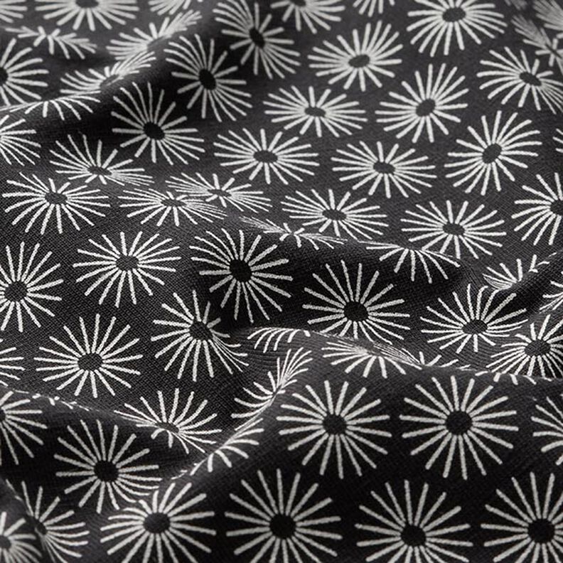 Katoenjersey bloemen laten schijnen – zwart,  image number 2
