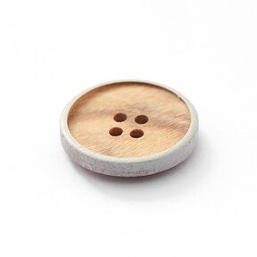 Houten knoop 4-gats – beige/grijs, 