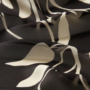 Chiffon Bloemen gerecycled – zwart/lichtbeige, 