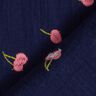 Mousseline/dubbel gehaakte stoffen opgestikte kersen | Poppy Fabrics – nachtblauw/roze,  thumbnail number 4