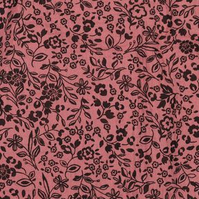 Mousseline/dubbel gehaakte stoffen tweekleurige bloemen  | Poppy Fabrics – donker oudroze/zwart, 