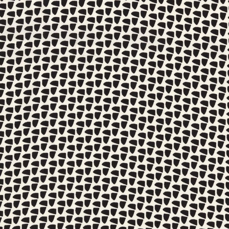 Blousestof abstracte afbeelding – creme/zwart, image number 1